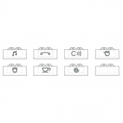 LivingLight Набор вставок для сменных клавиш, 6 вариантов по 5 штук, цвет алюминий