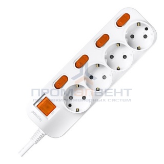 Anam Legrand e-Fren 4 Удлинитель с выключателем+ индивидуальным выкл.,шнур 4.5м, 16A, 250V